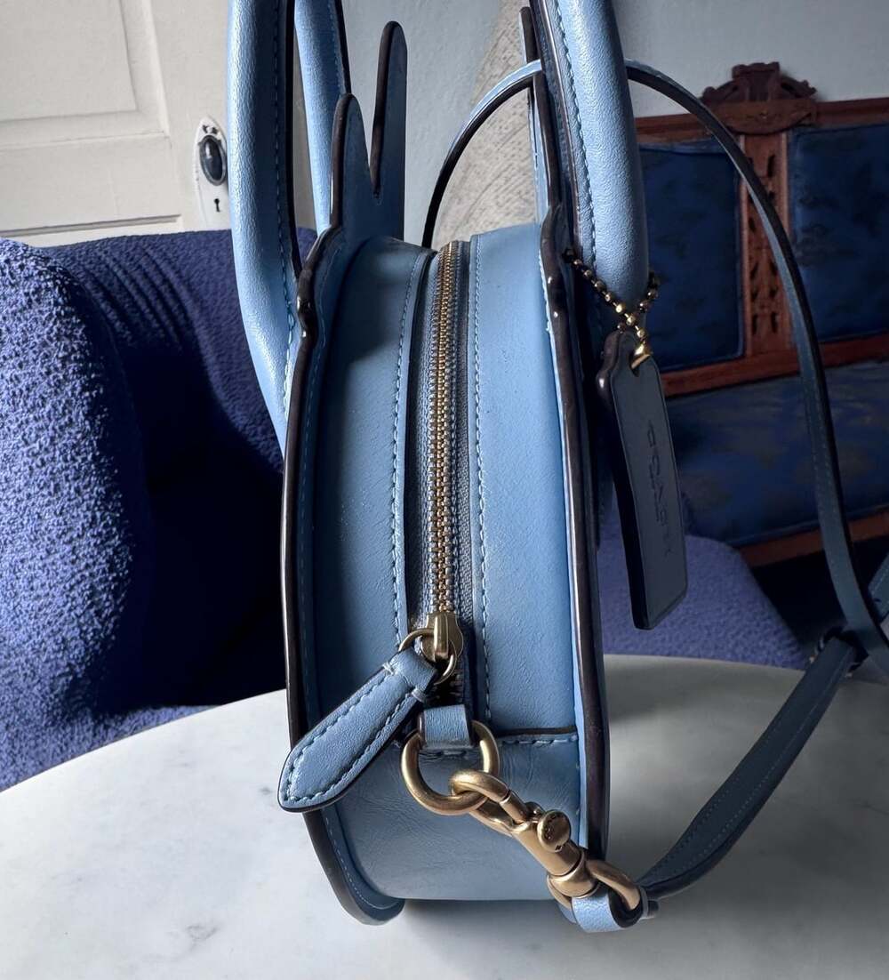 Rare Coach Unicorn Crossbody Bag Purse Regenerative Leather In Blue - Picture 8 of 9